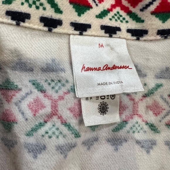 Hanna Andersson Dear Deer Holiday Flannel Scandinavian Night Shirt Nightgown M - Picture 6 of 12